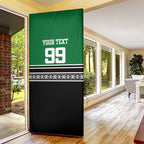 New Zealand Maori Rugby Custom Door Cover Aotearoa Koru Geometric - Naturalistic Green