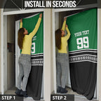 New Zealand Maori Rugby Custom Door Cover Aotearoa Koru Geometric - Naturalistic Green