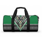New Zealand Maori Rugby Duffle Bag Aotearoa Koru Geometric - Naturalistic Green