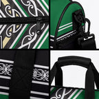 New Zealand Maori Rugby Duffle Bag Aotearoa Koru Geometric - Naturalistic Green