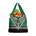 New Zealand Maori Rugby Grocery Bag Aotearoa Koru Geometric - Naturalistic Green