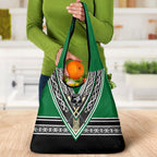 New Zealand Maori Rugby Grocery Bag Aotearoa Koru Geometric - Naturalistic Green