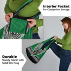New Zealand Maori Rugby Grocery Bag Aotearoa Koru Geometric - Naturalistic Green