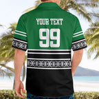 New Zealand Maori Rugby Custom Hawaiian Shirt Aotearoa Koru Geometric - Naturalistic Green