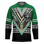New Zealand Maori Rugby Custom Hockey Jersey Aotearoa Koru Geometric - Naturalistic Green