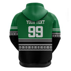 New Zealand Maori Rugby Custom Hoodie Aotearoa Koru Geometric - Naturalistic Green