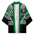 New Zealand Maori Rugby Custom Kimono Aotearoa Koru Geometric - Naturalistic Green
