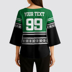 New Zealand Maori Rugby Custom Kimono Sleeve Blouse Aotearoa Koru Geometric - Naturalistic Green
