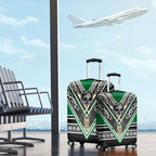 New Zealand Maori Rugby Luggage Cover Aotearoa Koru Geometric - Naturalistic Green