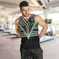 New Zealand Maori Rugby Custom Men Tank Top Aotearoa Koru Geometric - Naturalistic Green