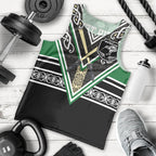 New Zealand Maori Rugby Custom Men Tank Top Aotearoa Koru Geometric - Naturalistic Green