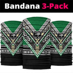 New Zealand Maori Rugby Neck Gaiter Aotearoa Koru Geometric - Naturalistic Green