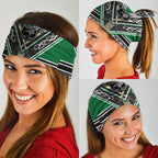 New Zealand Maori Rugby Neck Gaiter Aotearoa Koru Geometric - Naturalistic Green