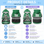New Zealand Maori Rugby Custom Pet Hoodie Aotearoa Koru Geometric - Naturalistic Green