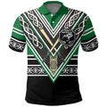 New Zealand Maori Rugby Custom Polo Shirt Aotearoa Koru Geometric - Naturalistic Green