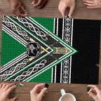 New Zealand Maori Rugby Puzzle Aotearoa Koru Geometric - Naturalistic Green
