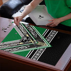 New Zealand Maori Rugby Puzzle Aotearoa Koru Geometric - Naturalistic Green