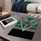 New Zealand Maori Rugby Puzzle Aotearoa Koru Geometric - Naturalistic Green