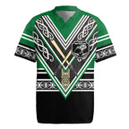 New Zealand Maori Rugby Custom Rugby Jersey Aotearoa Koru Geometric - Naturalistic Green