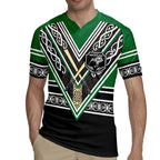 New Zealand Maori Rugby Custom Rugby Jersey Aotearoa Koru Geometric - Naturalistic Green