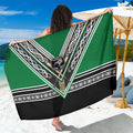 New Zealand Maori Rugby Sarong Aotearoa Koru Geometric - Naturalistic Green