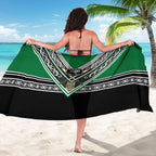 New Zealand Maori Rugby Sarong Aotearoa Koru Geometric - Naturalistic Green
