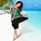 New Zealand Maori Rugby Sarong Aotearoa Koru Geometric - Naturalistic Green