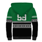 New Zealand Maori Rugby Custom Sherpa Hoodie Aotearoa Koru Geometric - Naturalistic Green