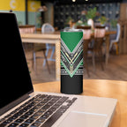 New Zealand Maori Rugby Skinny Tumbler Aotearoa Koru Geometric - Naturalistic Green