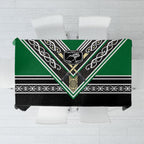 New Zealand Maori Rugby Tablecloth Aotearoa Koru Geometric - Naturalistic Green
