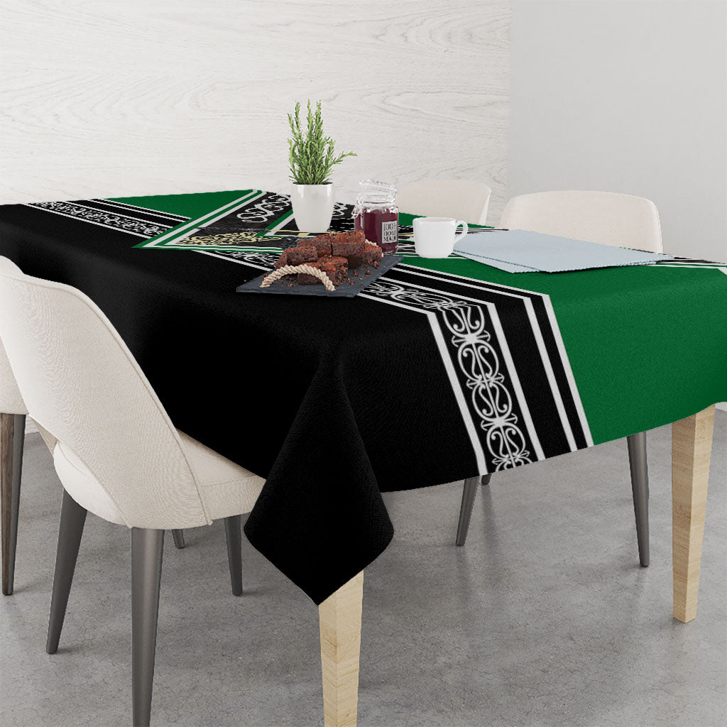 New Zealand Maori Rugby Tablecloth Aotearoa Koru Geometric - Naturalistic Green