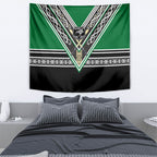 New Zealand Maori Rugby Tapestry Aotearoa Koru Geometric - Naturalistic Green