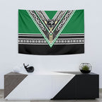 New Zealand Maori Rugby Tapestry Aotearoa Koru Geometric - Naturalistic Green