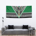 New Zealand Maori Rugby Tapestry Aotearoa Koru Geometric - Naturalistic Green