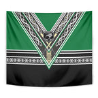 New Zealand Maori Rugby Tapestry Aotearoa Koru Geometric - Naturalistic Green