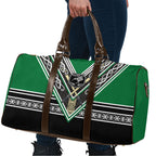 New Zealand Maori Rugby Travel Bag Aotearoa Koru Geometric - Naturalistic Green