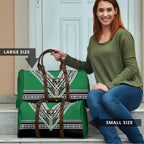 New Zealand Maori Rugby Travel Bag Aotearoa Koru Geometric - Naturalistic Green