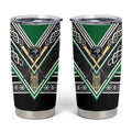 New Zealand Maori Rugby Tumbler Cup Aotearoa Koru Geometric - Naturalistic Green