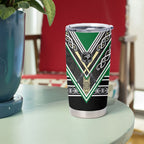New Zealand Maori Rugby Tumbler Cup Aotearoa Koru Geometric - Naturalistic Green