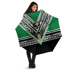 New Zealand Maori Rugby Umbrella Aotearoa Koru Geometric - Naturalistic Green