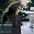 New Zealand Maori Rugby Umbrella Aotearoa Koru Geometric - Naturalistic Green