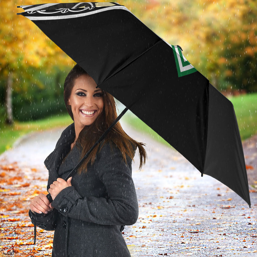 New Zealand Maori Rugby Umbrella Aotearoa Koru Geometric - Naturalistic Green