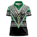 New Zealand Maori Rugby Custom Women Polo Shirt Aotearoa Koru Geometric - Naturalistic Green