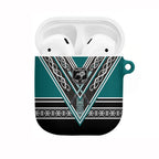 New Zealand Maori Rugby AirPods Case Aotearoa Koru Geometric - Oceanic Color