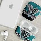 New Zealand Maori Rugby AirPods Case Aotearoa Koru Geometric - Oceanic Color