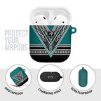 New Zealand Maori Rugby AirPods Case Aotearoa Koru Geometric - Oceanic Color