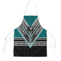 New Zealand Maori Rugby Apron Aotearoa Koru Geometric - Oceanic Color