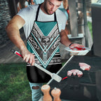 New Zealand Maori Rugby Apron Aotearoa Koru Geometric - Oceanic Color