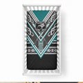 New Zealand Maori Rugby Baby Bed Cover Aotearoa Koru Geometric - Oceanic Color