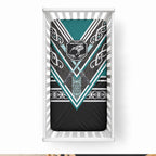 New Zealand Maori Rugby Baby Bed Cover Aotearoa Koru Geometric - Oceanic Color